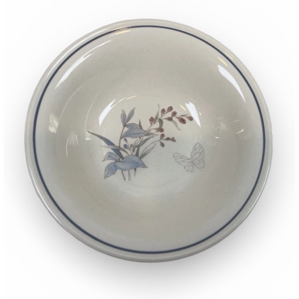 Noritake Keltcraft Kilkee 9109 Soup/Cereal Bowl Floral Blue Pink Butterfly